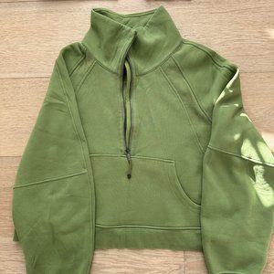 Lululemon Scuba Oversized Funnel Neck Half-Zip Green Foliage Size XL/XXL